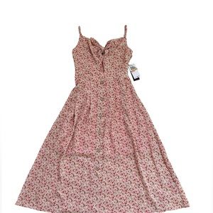 City Studi Tie Front Cut out women pink floral dress